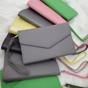 Travelambo Womens Purse Wrist Strap RFID Blocking Bifold Travel Wallet/Clutch.